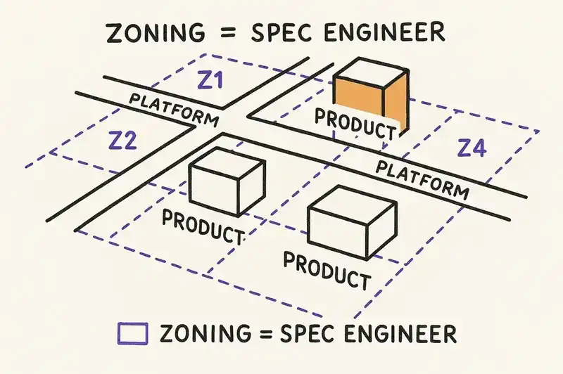 Engineering roles shifting from building to defining the roads, buildings, and zoning that agents operate within