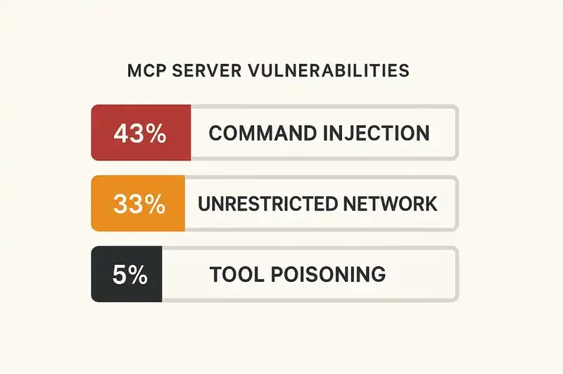 43% of MCP servers contain command injection vulnerabilities due to missing identity controls