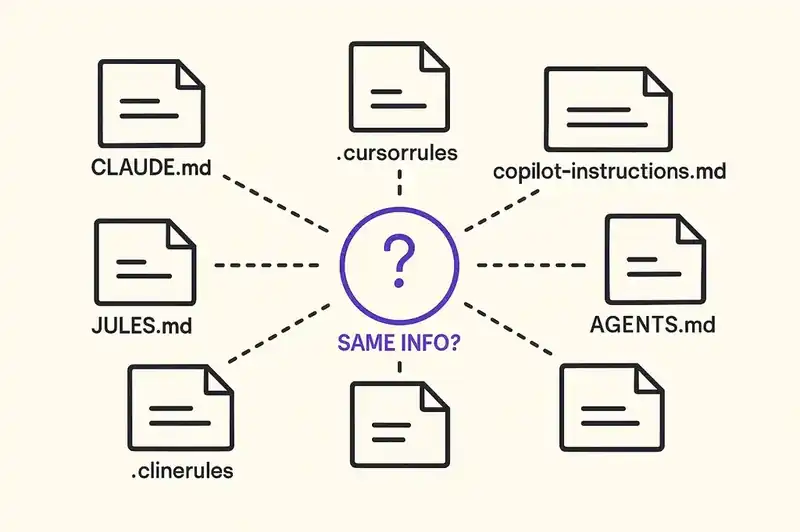 Seven incompatible rules file formats fragmenting agent context across tools