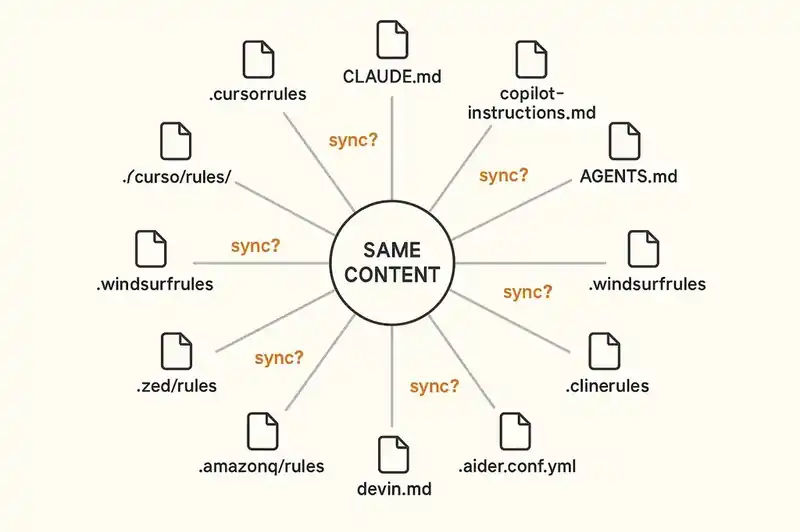 A dozen incompatible context formats fragmenting how agents receive codebase knowledge