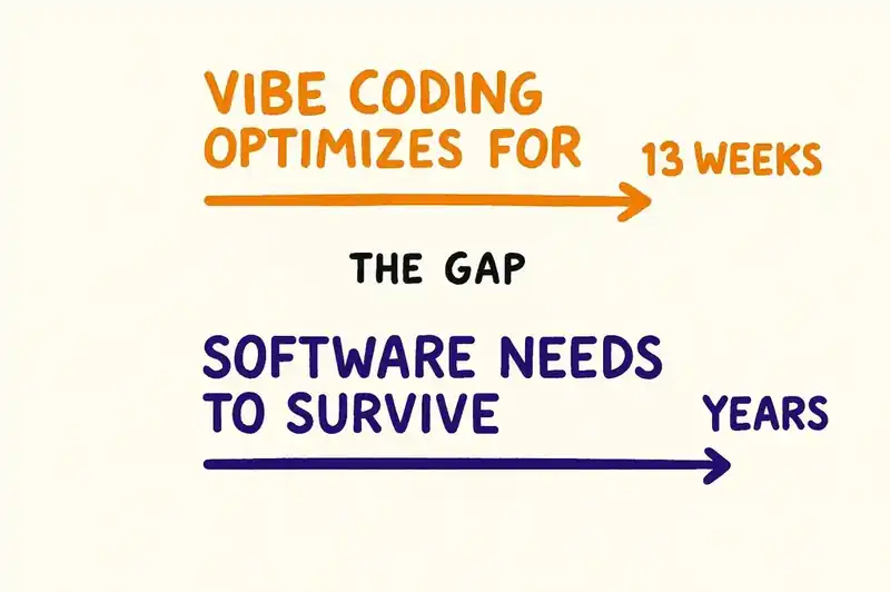The mismatch between short-term velocity gains and long-term maintenance costs in vibe coding