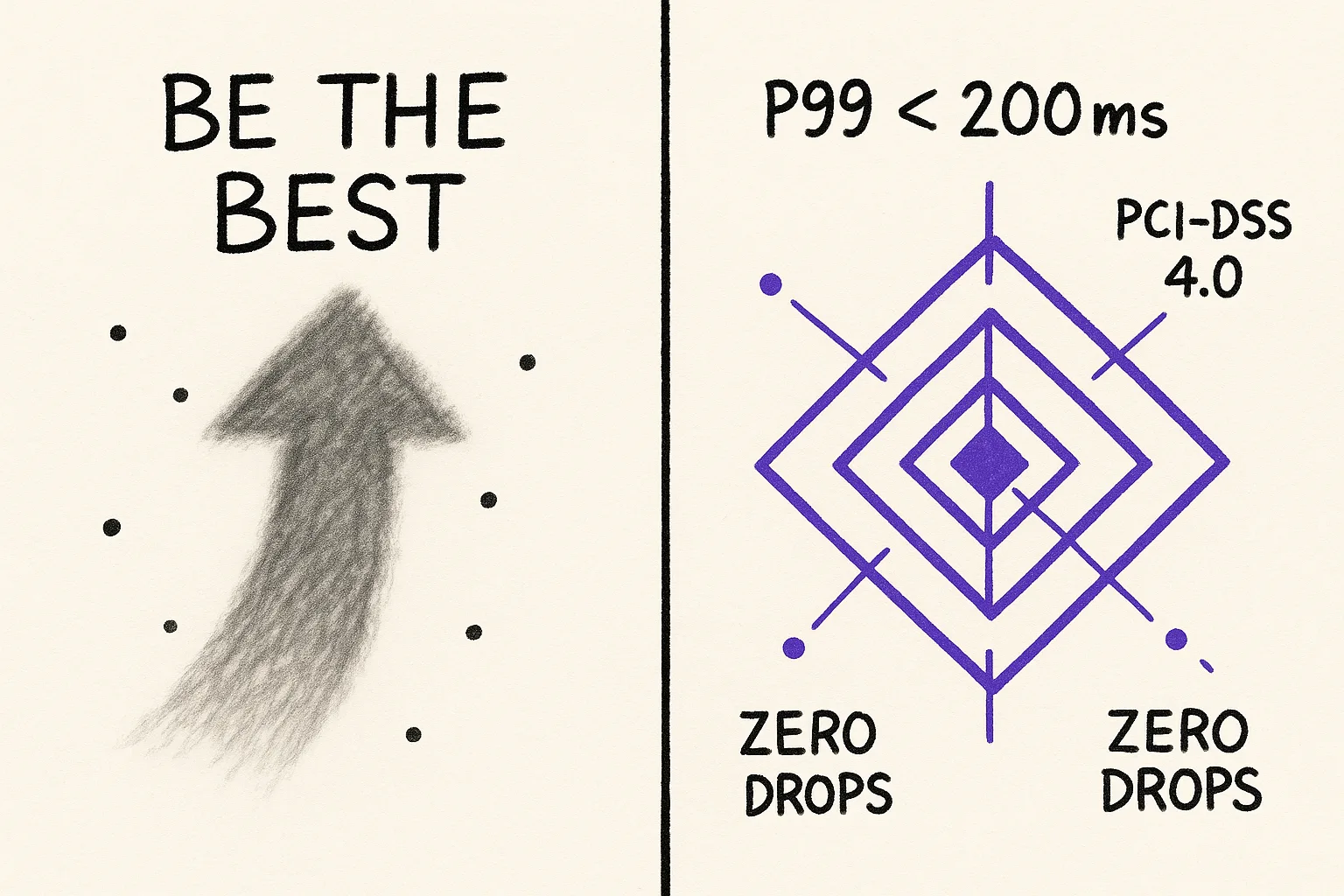 A vague slogan scatters effort in every direction while a shaped goal with specific measurable properties pulls agents toward convergence